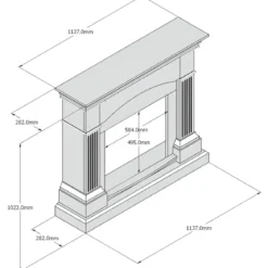 Cornice per Camino Finto Caminetto Tagu Magna in Legno MDF Nero