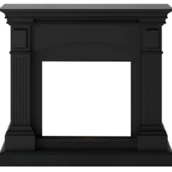 Cornice per Camino Finto Caminetto Tagu Magna in Legno MDF Nero