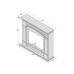 Cornice per Finto Camino Elettrico in Legno Decorativa Tagu Helmi Beige