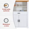 Credenza Alta da Cucina in Legno Bianco Rovere Ante Cassetti Ripiani