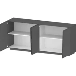 Credenza 4 Ante Antracite Opaco Madia 2 Ripiani Soggiorno Moderno
