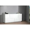 Credenza 4 Ante Bianco Laccato Madia 2 Ripiani Soggiorno Moderno