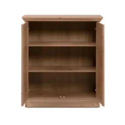 Credenza 2 Ante 80x35x90 cm Legno Rovere Anticato con Ripiani Interni