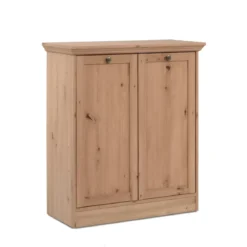 Credenza 2 Ante 80x35x90 cm Legno Rovere Anticato con Ripiani Interni