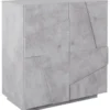 Credenza Bassa da Ingresso 80 cm Madia Grigio Cemento Mobile con Ante