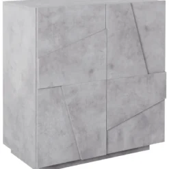 Credenza Bassa da Ingresso 80 cm Madia Grigio Cemento Mobile con Ante