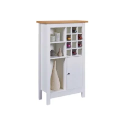 Credenza Cantina Porta Vino Bianco Rovere 76,8 x 33 x 124,4 cm