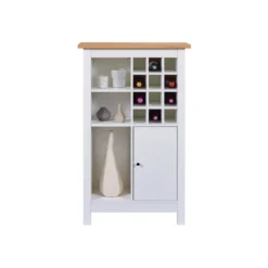 Credenza Cantina Porta Vino Bianco Rovere 76,8 x 33 x 124,4 cm