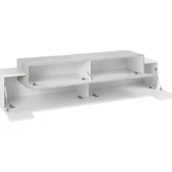 Credenza con Ante a Ribalta 200 Porta TV Bianco Cemento Basso Soggiorno