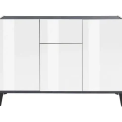 Credenza con 3 Ante 1 Cassetto 120x40x82 Bianco Ardesia