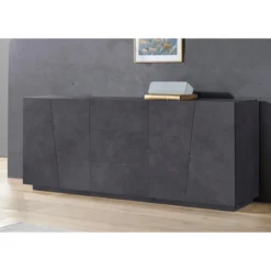 Credenza con 4 Ante e 3 Cassetti Ardesia Madia per Soggiorno