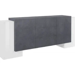 Credenza con Ante e Cassetti da 210 Bianco e Grigio Madia per Ingresso
