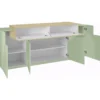 Credenza Cucina Soggiorno Verde Salvia Rovere 5 Ante Battenti Ribalta