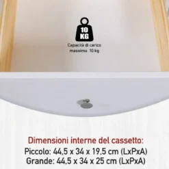 Credenza da Cucina 3 Cassetti 1 Anta in Legno Bianco Madia Moderna