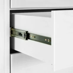 Credenza da Cucina in Legno Massello Bianco Rovere 2 Ante 3 Cassetti