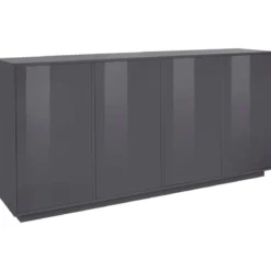 Credenza da Soggiorno 180 cm Antracite Laccato 4 Ante Push to Open
