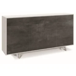 Credenza Madia 3 Ante 3 Cassetti Bianco Nero Mobile Soggiorno Armadio
