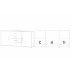 Credenza Mobile 2 Ante 4 Cassetti Contenitore Noce Bianco Legno Tv Soggiorno