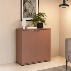 Credenza Multiuso 2 Ante Terracotta Madia per Soggiorno Salvaspazio