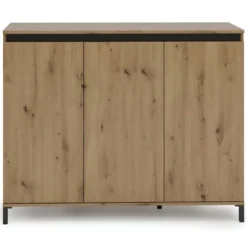 Credenza Soggiorno 3 Ante 138x110 cm Rovere Moderna