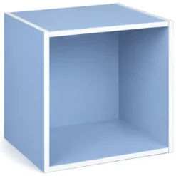Cubo Contenitore Libreria 35x29x35 cm Legno MDF Azzurro Modulare