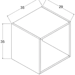Cubo Contenitore Libreria 35x29x35 cm Legno MDF Rosa Modulare
