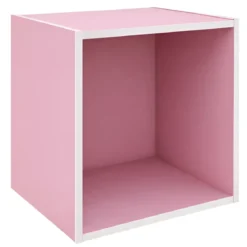Cubo Contenitore Libreria 35x29x35 cm Legno MDF Rosa Modulare