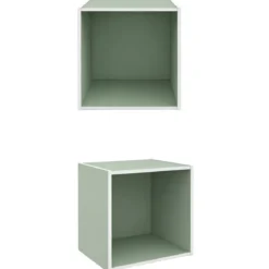Cubo Contenitore Libreria 35x29x35 cm Legno MDF Verde Modulare