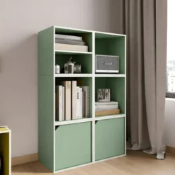 Cubo Contenitore Libreria 35x29x35 cm Legno MDF Verde Modulare
