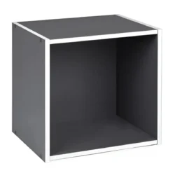 Cubo Contenitore Libreria 35x29x35 cm Legno MDF Grigio Ardesia Modulare