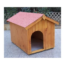 Cuccia per Cane Taglia Media in Legno Tetto con Pavimento Interno uso da Esterno