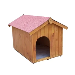Cuccia per Cane Taglia Media in Legno Tetto con Pavimento Interno uso da Esterno