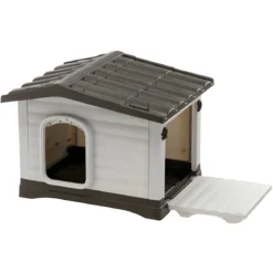 Cuccia per Cani da esterno 58x48x44 cm con parete ribaltabile