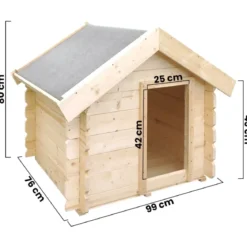 Cuccia per Cani in Legno 19 mm Piccola Taglia 99x76x80 cm Tetto OSB-3