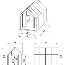 Cuccia per Cani in Legno 10 mm Piccola Taglia 74x45x58 cm LP SmartSide
