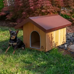 Cuccia per Cani mini 47x61x44 cm in legno per esterni