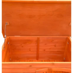 Cuccia per Cani Taglia Media Legno da Esterno Giardino Tetto Apribile