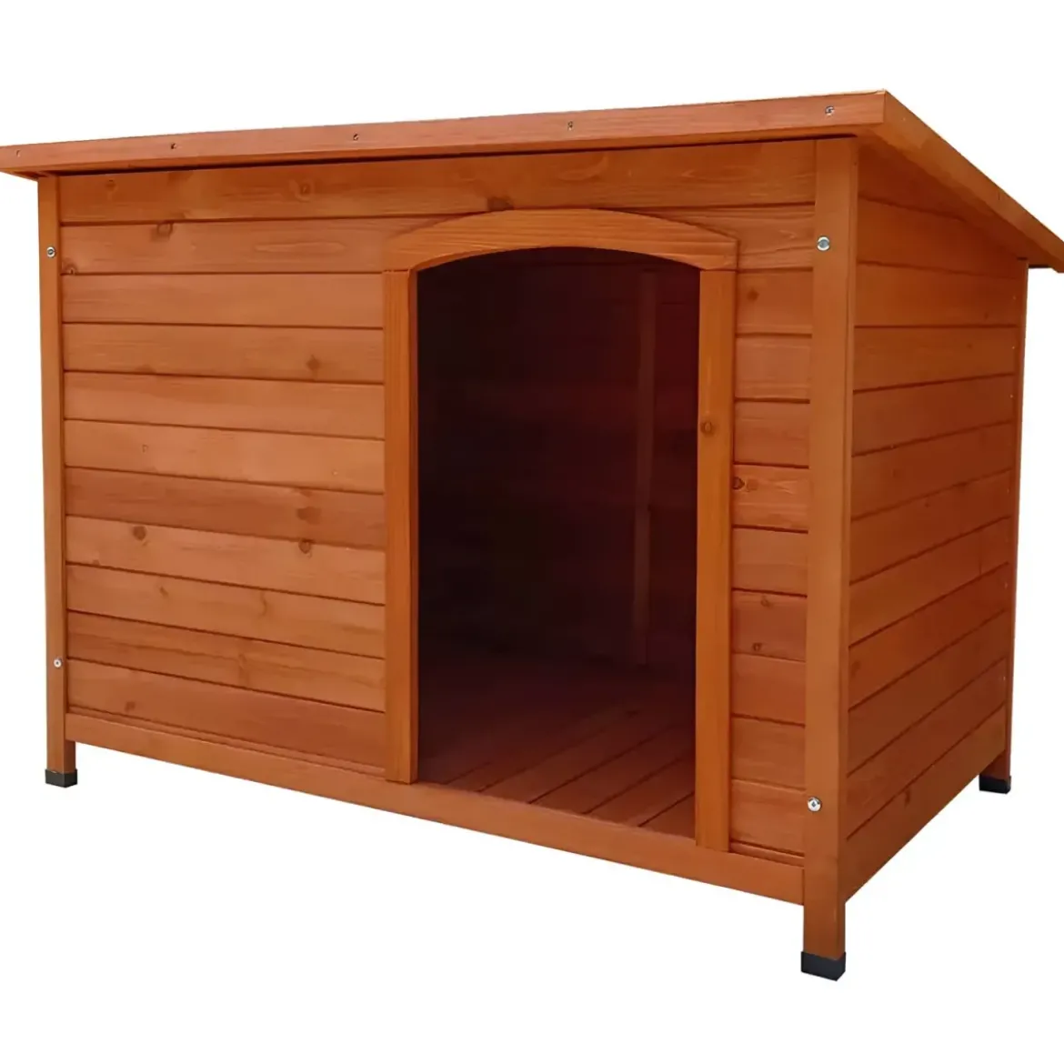 Cuccia per Cani Taglia Media Legno da Esterno Giardino Tetto Apribile