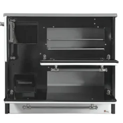 Cucina a Legna Stufa 9 kW in Acciaio Ghisa Nero Ecologica con Forno