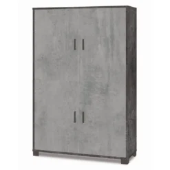 Dispensa Cemento Nero Credenza 4 Ante Madia Buffet Ripiani Ufficio Piattaia