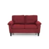 Divanetto 2 Due Posti Divano in Tessuto Rosso da Salotto Sofa 145 cm