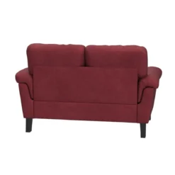 Divanetto 2 Due Posti Divano in Tessuto Rosso da Salotto Sofa 145 cm