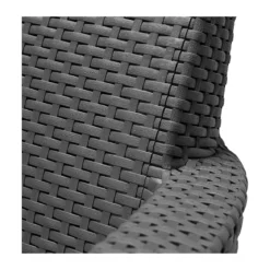 Divano da Esterno 3 Posti Rattan Grafite con Cuscini Grigio Chiaro