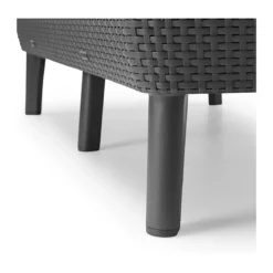 Divano da Esterno 3 Posti Rattan Grafite con Cuscini Grigio Chiaro