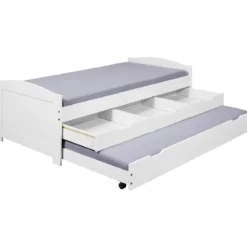 Divano Letto 2 Letti Singoli a Doghe 90x190 con Cassetti Contenitore Estraibile