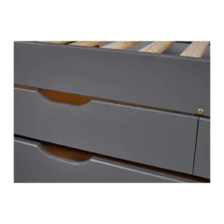 Divano Letto 2 Letti Singoli Doghe 90x200 Grigio Cassetti Contenitore Estraibile