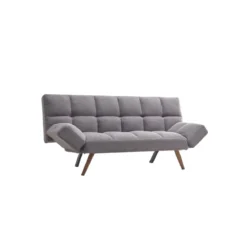 Divano Letto Pieghevole dube con braccioli in tessuto Grigio