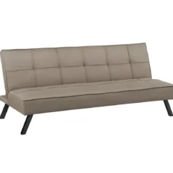 Divano Letto 3 Posti Beige Lino Prontoletto Salvaspazio Gambe Metallo
