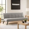 Divano Letto 3 Posti Grigio Chiaro Lino Prontoletto Salvaspazio