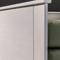 Divano Letto Singolo 90x200 cm in Legno Bianco con 2 Cassetti